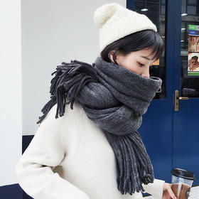 【围巾】女冬季韩版百搭超长款加厚针织毛线围巾保暖学生围脖情侣