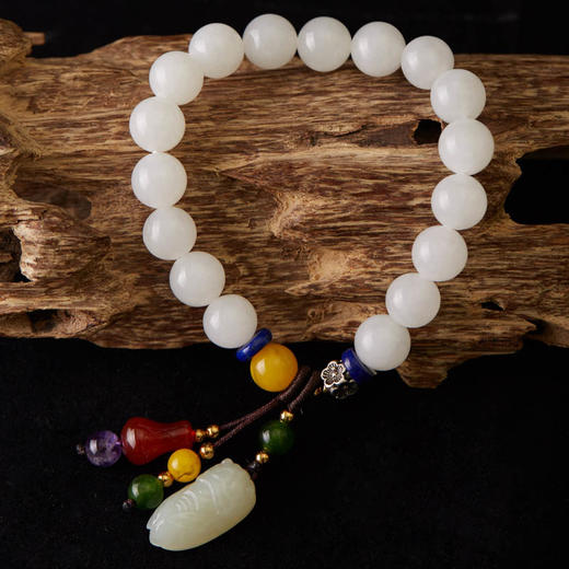 天然新疆和田玉搭配多宝手串一物一照附证书