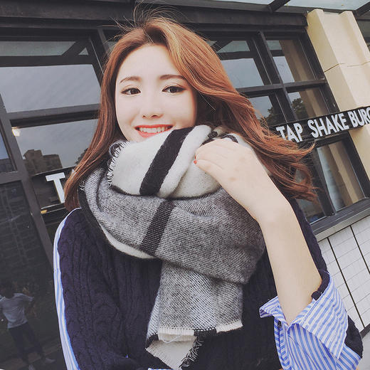 【围巾】冬季韩版百搭加厚长款针织毛线披风斗篷围脖冬 商品图1