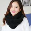 【围巾】秋冬围巾韩版毛线围脖针织女套头男女士情侣脖套黑色 商品缩略图1