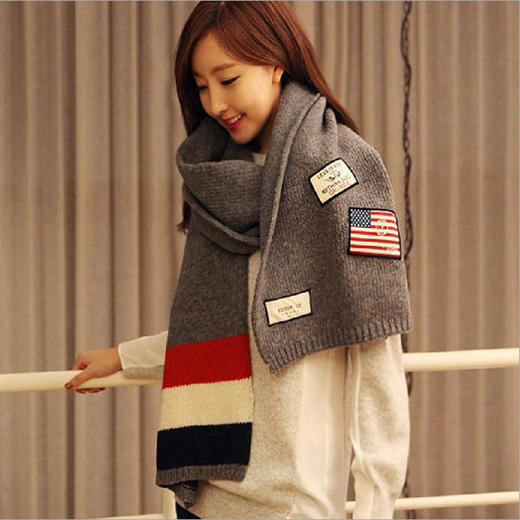 【围巾】秋季新款可爱学院风毛线针织围巾 商品图0