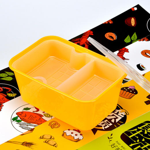 喇叭花一次性快餐饭盒加厚密封双层带盖长方形塑料打包外卖便当盒 商品图4