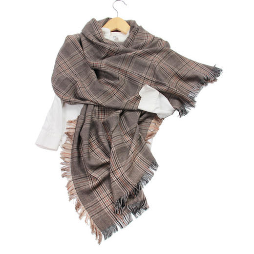 【围巾】新款牦牛绒素色保暖披肩男女士秋冬羊绒围巾现货 商品图2