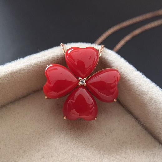 43144心型阿卡珊瑚吊坠