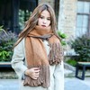 【围巾女】秋冬季加厚双面加长围巾女韩版学生仿羊绒拉毛围脖大披肩两用 商品缩略图2