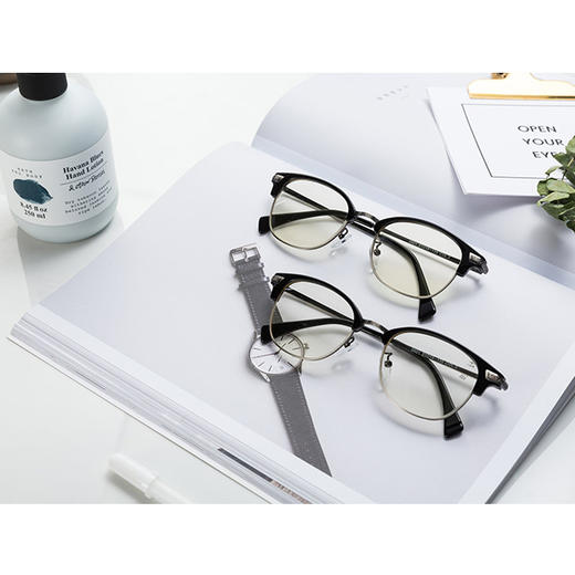 金属半镜框防蓝光+平光/近视/老化眼镜 商品图3