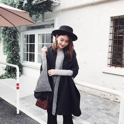 【围巾女】秋冬季新款压皱围巾韩版纯色百搭长款流苏围巾保暖披肩学生女 商品图3