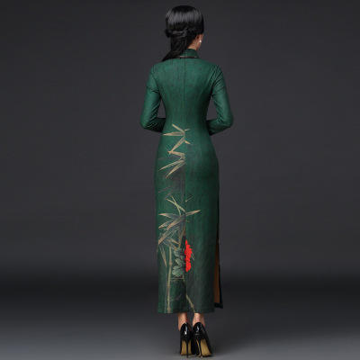 A1803  秋冬加厚长款长袖旗袍 商品图1