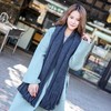 【围巾女】秋冬季加厚双面加长围巾女韩版学生仿羊绒拉毛围脖大披肩两用 商品缩略图0