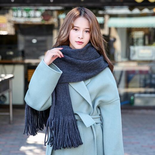 【围巾女】秋冬季加厚双面加长围巾女韩版学生仿羊绒拉毛围脖大披肩两用 商品图1