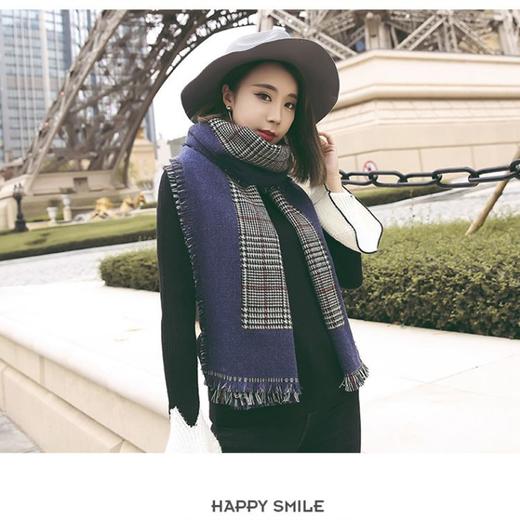 【围巾女】新款千鸟格加厚长围巾保暖大披肩围脖秋冬双面两用女韩版百搭 商品图1