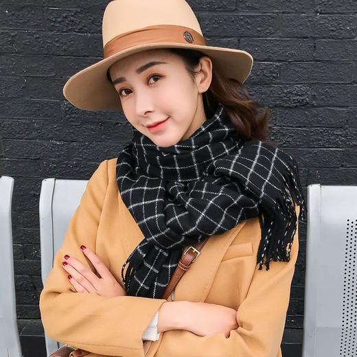 【围巾女】秋冬季新款韩版小格子围巾仿羊绒格保暖加厚百搭空调披肩女潮 商品图2