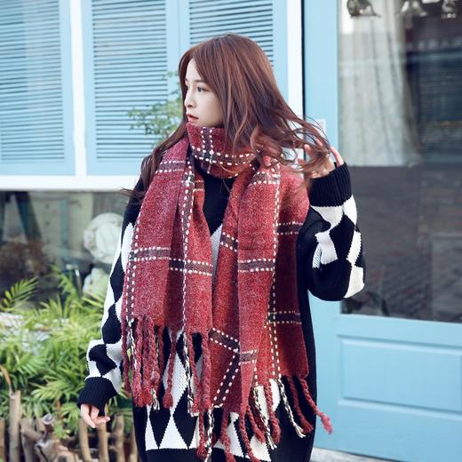 【围巾】秋冬新款韩版保暖加厚格子围巾时尚百搭超长女士空调披肩 商品图2