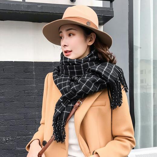 【围巾女】秋冬季新款韩版小格子围巾仿羊绒格保暖加厚百搭空调披肩女潮 商品图1