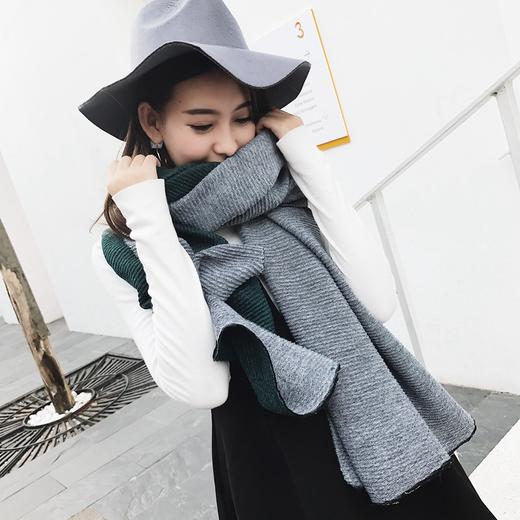 【围巾女】秋冬季新款压皱围巾韩版纯色百搭长款流苏围巾保暖披肩学生女 商品图2