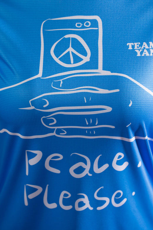 严素跑步TEE,世界和平,女款特价不退换,蓝/黄,轻量 短袖T恤 速干快干 ,严素态度 商品图5