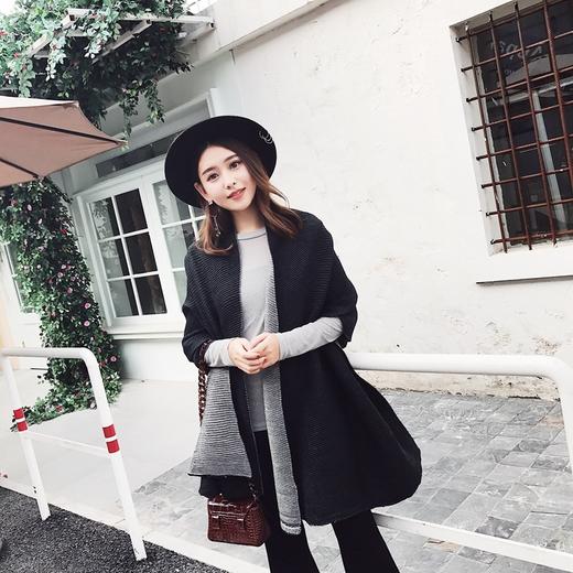 【围巾女】秋冬季新款压皱围巾韩版纯色百搭长款流苏围巾保暖披肩学生女 商品图4