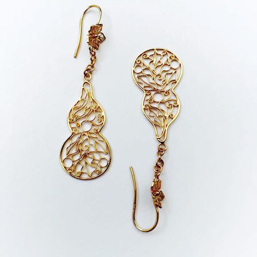 爱莎许愿工艺 金葫芦系列 金葫芦耳环 商品图1