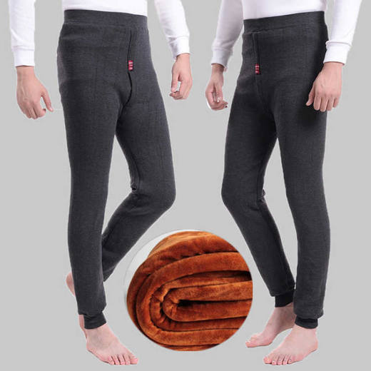 【双层加厚】【XL-5XL】男士保暖裤加绒加厚冬季莫代尔护打底裤 双层修身中老年加肥加大棉裤 商品图0
