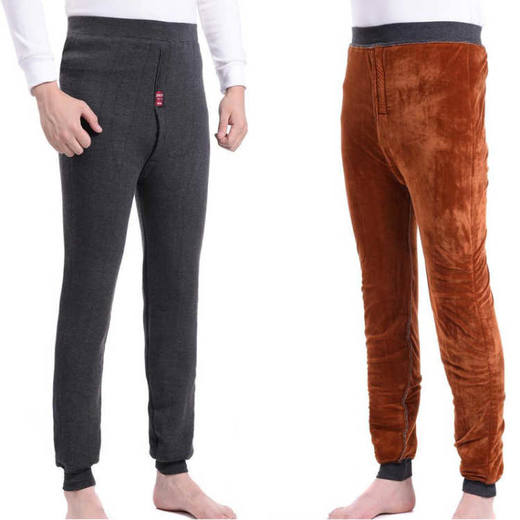 【双层加厚】【XL-5XL】男士保暖裤加绒加厚冬季莫代尔护打底裤 双层修身中老年加肥加大棉裤 商品图1