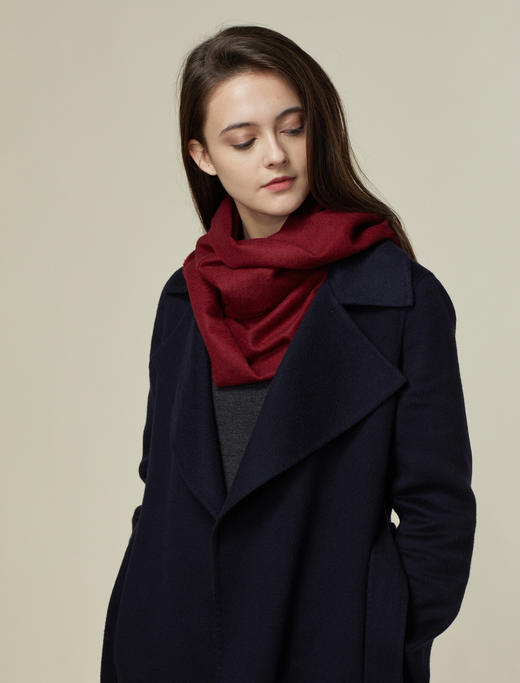 经典纯羊绒围巾 纯色  男女同款 Merlot 商品图4