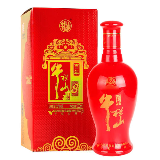 【推荐】牛栏山二锅头 百年红8年 52度浓香型白酒（红8） 500ml*6瓶 整箱装 整箱6瓶 商品图2