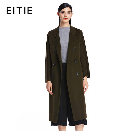 EITIE爱特爱女装秋冬羊毛长款过膝羊绒保暖毛呢外套大衣5614323 商品图1