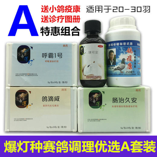 爆灯种赛鸽调理优选A套装（呼吸道、毛滴虫、球虫肠道送鸽疫康） 商品图0