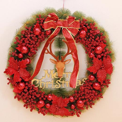 圣诞节 墙壁挂饰花环红色/金色节日工艺品花环 32元起 商品图7