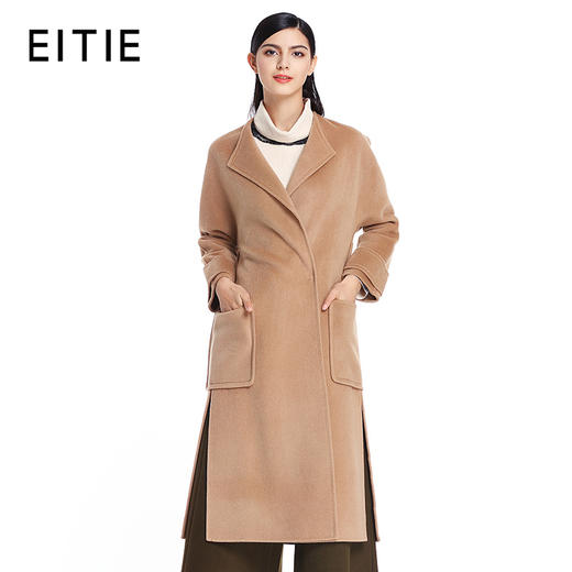 EITIE爱特爱女装秋冬气质腰带束腰长款毛呢大衣外套5614308 商品图1