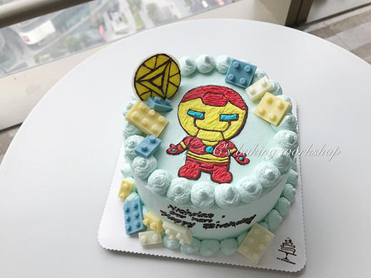 （手绘）乐高钢铁侠 忌廉蛋糕（默认自提，收费配送请联系客服） 商品图0