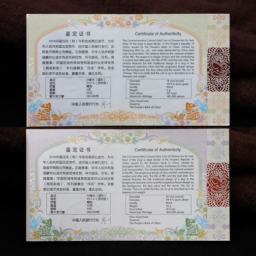 【直播生肖币】2018狗年生肖彩色金银纪念币 商品图5