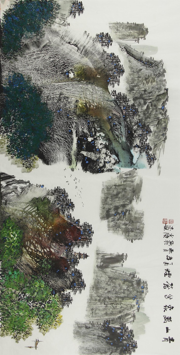 杨志安老师作品34720青山万象含苍烟138x70cm约87平尺未托作品编号yza