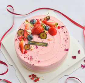 【草莓屋】草莓三旬。全草莓 戚风蛋糕（实物没有金箔哦！）