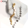 OKBA60027韩国饰品简单圆片流苏耳钉925银针鳞片金属亮片耳环包邮 商品缩略图0