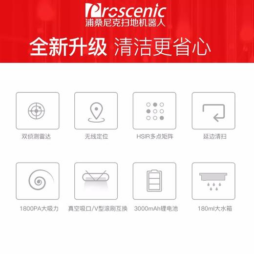 台湾Proscenic浦桑尼克 Swan Plus 扫地机器人家用全自动智能吸尘器超薄拖地 商品图2