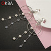 OKBA60005韩国饰品耳饰珍珠流苏耳环925银耳针耳钉包邮 商品缩略图0