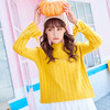 【毛衣】秋冬新款韩版纯色气质喇叭袖长袖套头针织衫女 商品缩略图1