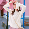【毛衣】秋冬新款韩版纯色气质喇叭袖长袖套头针织衫女 商品缩略图0