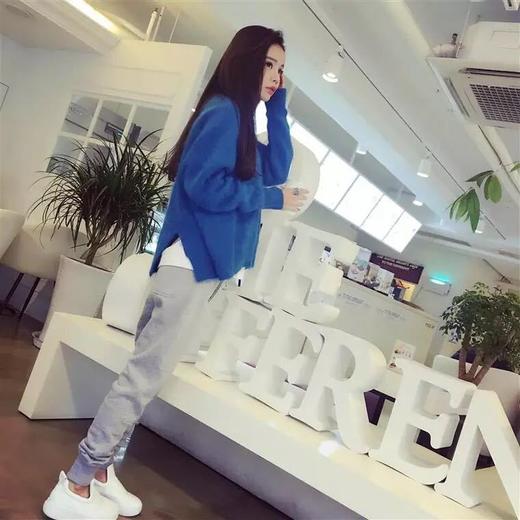 【毛衣】秋冬新款毛衣韩版女装 宽松套头纯色水貂绒毛大码两件套 商品图1