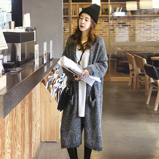 【毛衣】新款秋装开衫韩版针织衫女式中长款毛衣外套东大门女装 商品图4