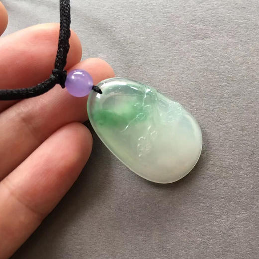 冰种阳绿翡翠梅牌 商品图4