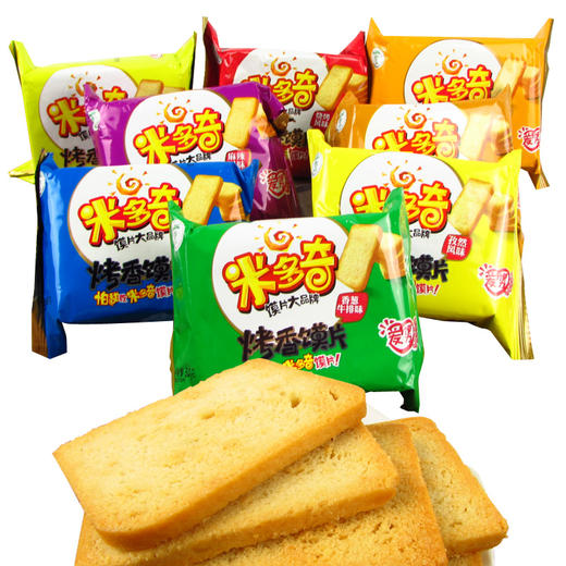 混拼4包米多奇烤香馍片40g休闲零食