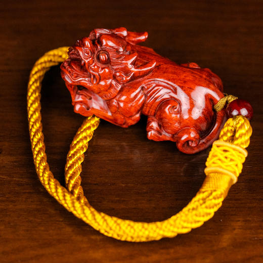 【青山特惠】小叶紫檀手工雕刻龙头貔貅手把件 吊坠s14 商品图2