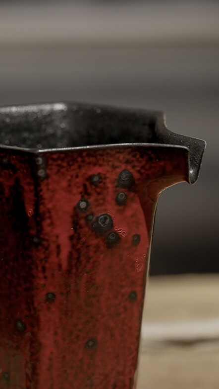 台湾名家吴伟丞作品 血地银花盅 手工公杯 茶海 分茶器