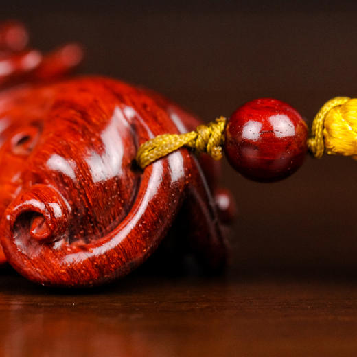 【青山特惠】小叶紫檀手工雕刻龙头貔貅手把件 吊坠s14 商品图7