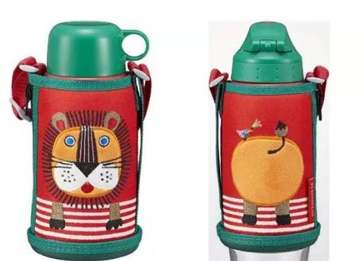 日本tiger虎牌儿童保温杯学生水壶黄色小猪 红色狮子 蓝色小兔600ml 洋淘港