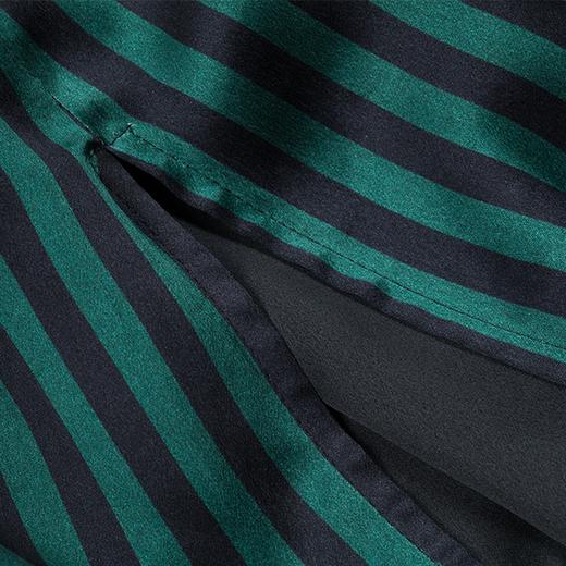 MANITO 条纹丝绒连衣裙 绿黑条纹 商品图3