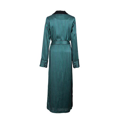 MANITO 条纹丝绒连衣裙 绿黑条纹 商品图1