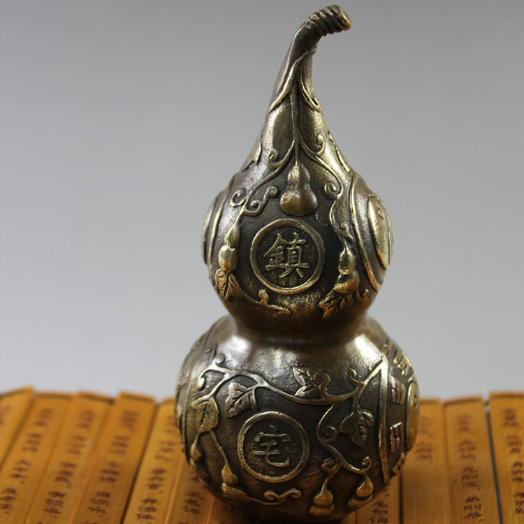 【趋吉镇煞】纯铜葫芦镇宅之宝辟邪旺福子孙葫芦铜雕把件